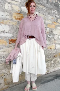 Ewa i Walla Bluse ERIS 44125 in rose (pale mauve) - Sushi Voile aus Baumwolle und Viskose