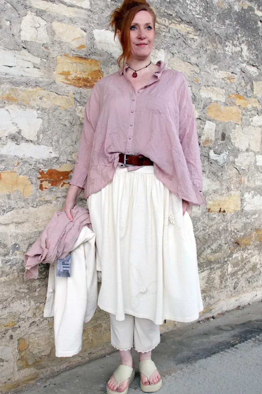 Ewa i Walla Bluse ERIS 44125 in rose (pale mauve) - Sushi Voile aus Baumwolle und Viskose