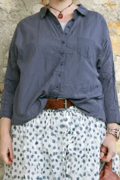 Ewa i Walla Bluse ERIS 44125 in blau (blue) - Sushi Voile aus Baumwolle und Viskose