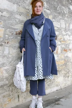 Ewa i Walla Bluse LULA 44139 in hellblau zart kariert (original) - Baumwolle mit Leinen
