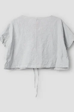 Ewa i Walla Bluse LULA 44139 in hellblau zart kariert (original) - Baumwolle mit Leinen