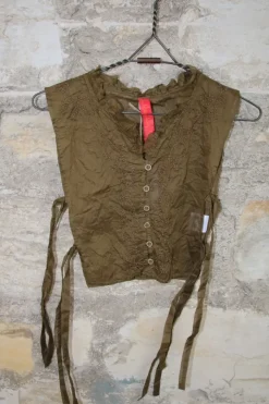 *Ewa i Walla Blusenkragen 77595 AXELINA in oliv (olive) - Organza aus reiner Baumwolle