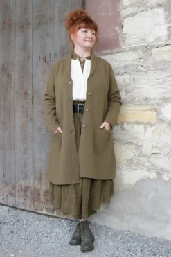 *Ewa i Walla Blusenkragen 77595 AXELINA in oliv (olive) - Organza aus reiner Baumwolle