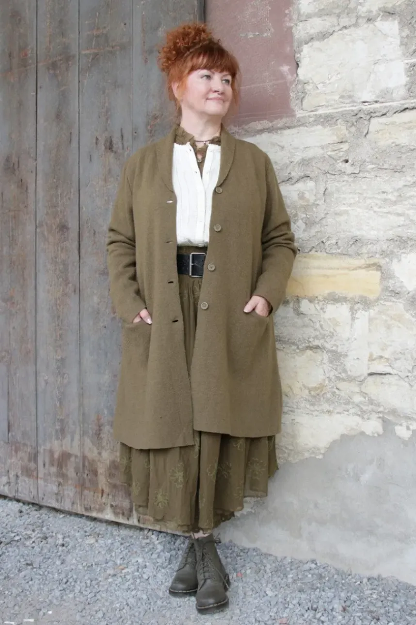 *Ewa i Walla Blusenkragen 77595 AXELINA in oliv (olive) - Organza aus reiner Baumwolle