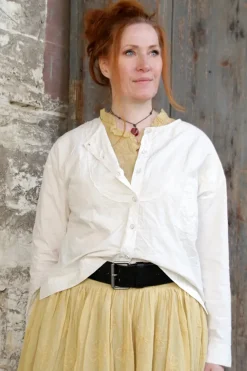 *Ewa i Walla Blusenkragen 77595 AXELINA im hellen lemon (ecru) - Organza aus reiner Baumwolle