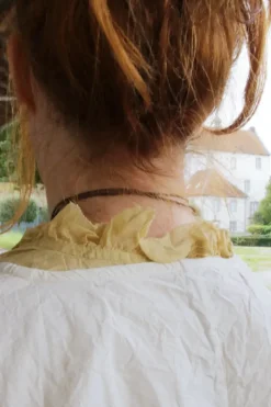 *Ewa i Walla Blusenkragen 77595 AXELINA im hellen lemon (ecru) - Organza aus reiner Baumwolle