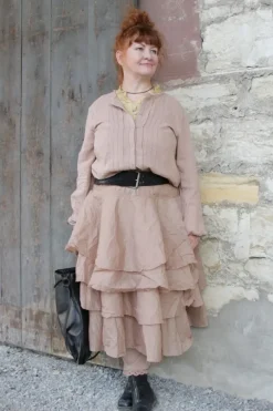 *Ewa i Walla Blusenkragen 77595 AXELINA im hellen lemon (ecru) - Organza aus reiner Baumwolle