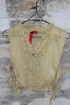 *Ewa i Walla Blusenkragen 77595 AXELINA im hellen lemon (ecru) - Organza aus reiner Baumwolle