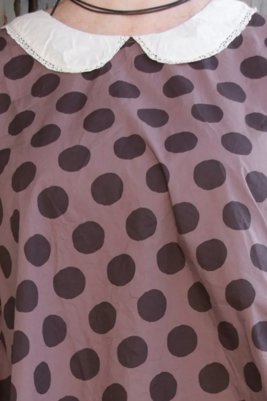 Ewa i Walla Bluse/Tunika 44920 ADITA in rose-violett (dark mauve) mit Punkten - reine Knitterbaumwolle