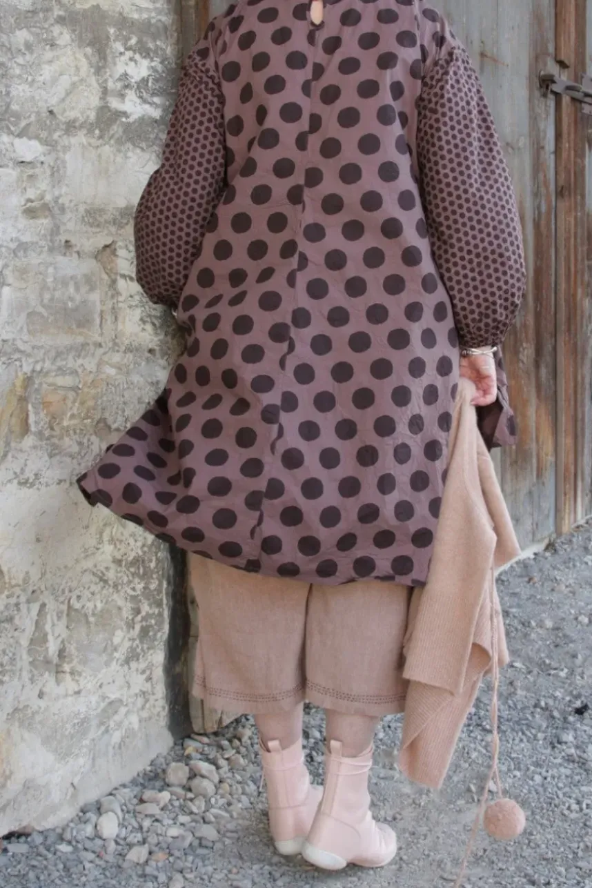 Ewa i Walla Bluse/Tunika 44920 ADITA in rose-violett (dark mauve) mit Punkten - reine Knitterbaumwolle