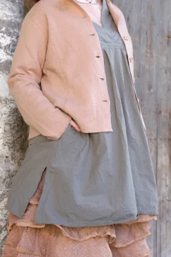 Ewa i Walla Bluse/Tunika 44108 MYRAN in grau rose fein gestreift - reine Knitterbaumwolle