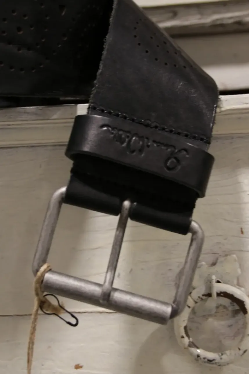Ewa i Walla Gürtel 99162 (125cm x 6cm) in vintage schwarz - robustes Leder
