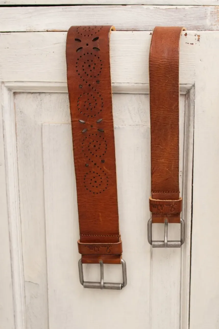 Ewa i Walla Gürtel 99163 (120cm x 4cm) in camel - robustes Leder