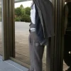 *Ewa i Walla Herren Hose 10002 MANFRED in Fischgrätmuster mit Streifen - reine Schafswolle