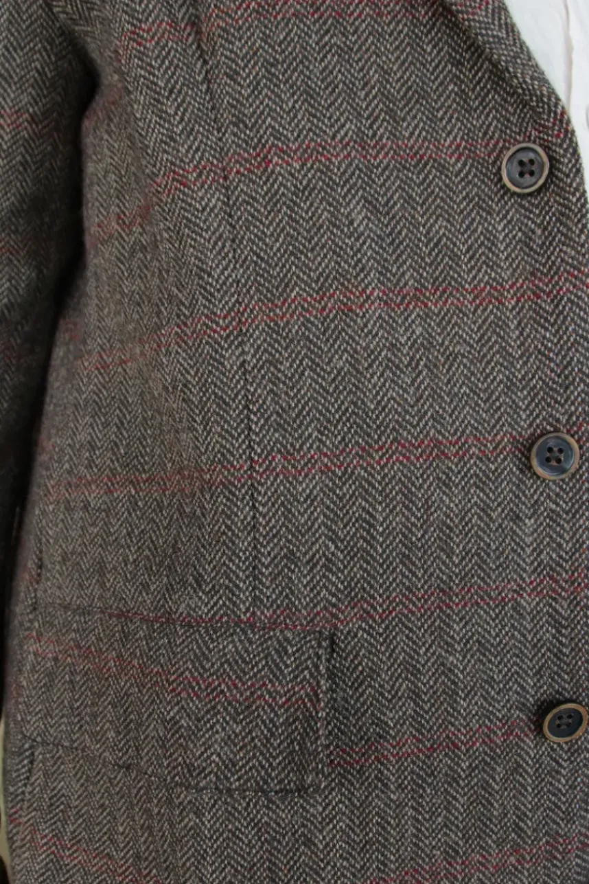 *Ewa i Walla Herren Jacke 10004 TORVALD in Fischgrätmuster mit Streifen - reine Schafswolle