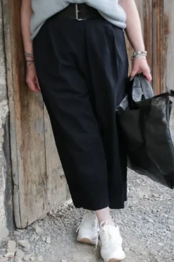 Ewa i Walla Hose 11396 AMINA in schwarz (black) - reine Knitterbaumwolle