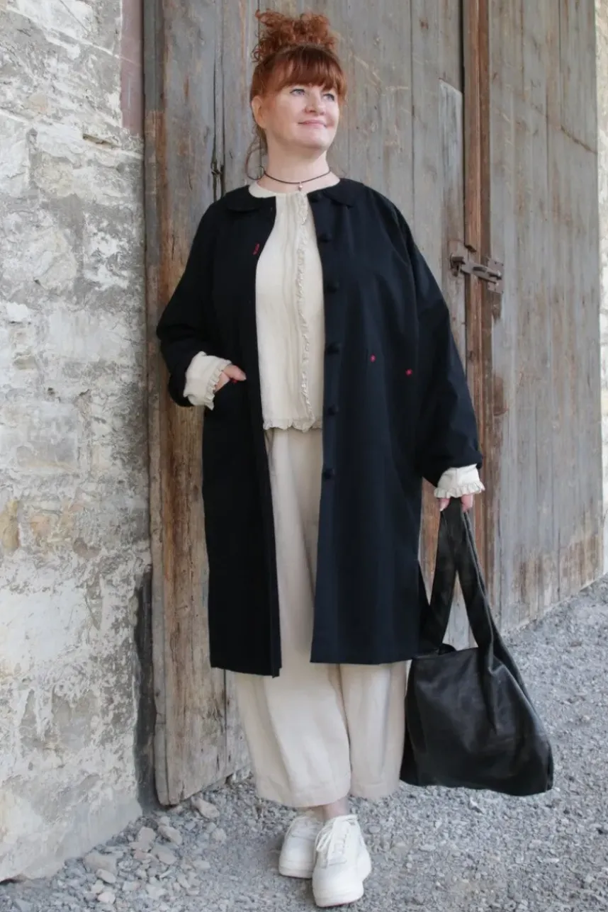 Ewa i Walla Hose 11397 BOTVI in creme (bone white) - softer Twill aus Leinen & Baumwolle