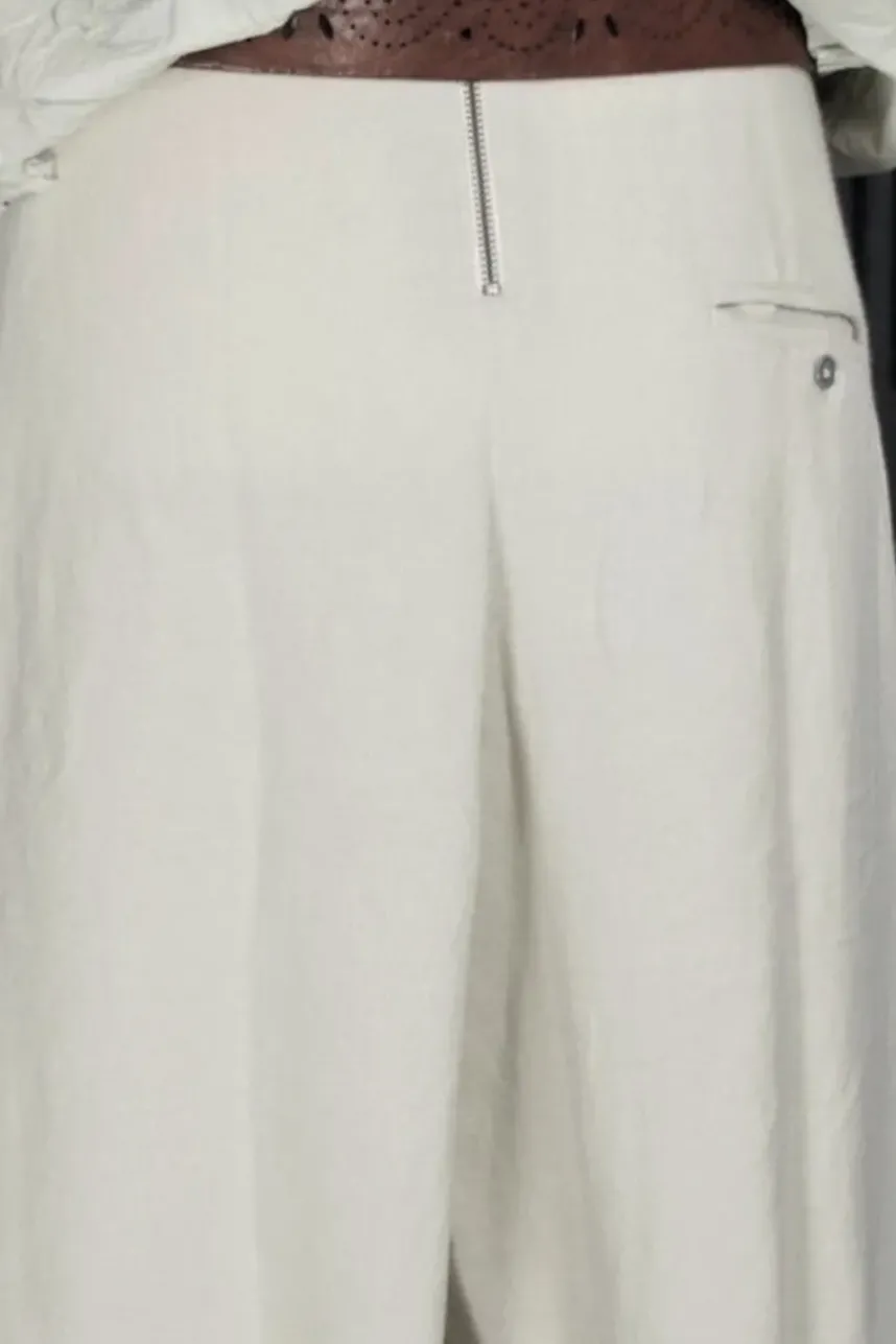 Ewa i Walla Hose 11397 BOTVI in creme (bone white) - softer Twill aus Leinen & Baumwolle