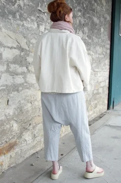 Ewa i Walla Hose MAJVI 11423 in hellblau fein kariert (small checked) - Baumwolle mit Leinen