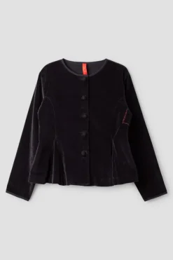 *Ewa i Walla Jacke 66755 LILLEMOR in schwarz (black) - Samt aus reiner Baumwolle