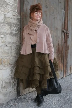 *Ewa i Walla Jacke 66755 LILLEMOR in altrosa (taupe) - Samt aus reiner Baumwolle