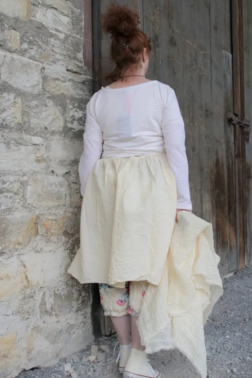 Ewa i Walla Jacke 44976 SABINA in creme mit Ringel in pastellgelb (vanilla striped jersey) - softer Jersey