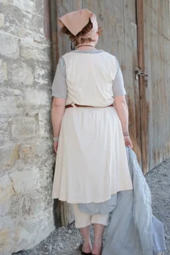 Ewa i Walla Kleid 55802 ALISA in creme mit hellblauen PomPoms - gerippter Jersey