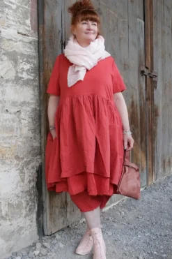 Ewa i Walla Kleid 55859 ALISON in rosenrot (rose) - reine Knitterbaumwolle
