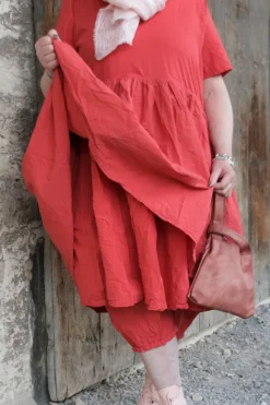 Ewa i Walla Kleid 55859 ALISON in rosenrot (rose) - reine Knitterbaumwolle