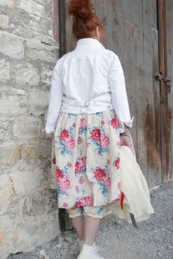 Ewa i Walla Kleid 55859 ALISON in pastellgelb mit Flowerprint (vanilla flower) - reine Knitterbaumwolle