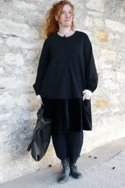 *Ewa i Walla Kleid 55887 ANTONIA in schwarz (black) - softe Wolle & Baumwolle