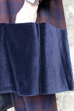 *Ewa i Walla Kleid 55887 ANTONIA in blau burgunder kariert - softe Wolle & Baumwolle