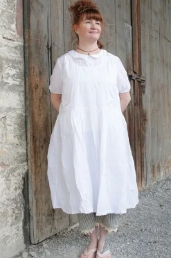 Ewa i Walla Kleid 55849 BARBRO in reinweiss (white) - reine Knitterbaumwolle
