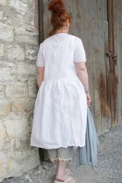 Ewa i Walla Kleid 55849 BARBRO in reinweiss (white) - reine Knitterbaumwolle