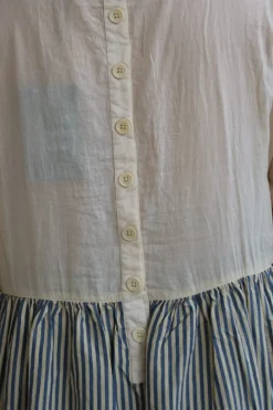 Ewa i Walla Kleid 55843 BEDA im tollen Materialmix (striped cotton) - reine Baumwolle & Voile