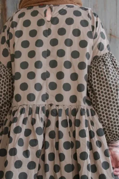 Ewa i Walla Kleid 55808 EDINA in nussbraun mit Dots (walnut) - reine Knitterbaumwolle