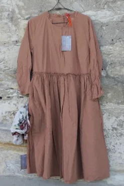 Ewa i Walla Kleid 55798 FIONA in rostrot (marsala) - reine Knitterbaumwolle