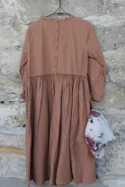 Ewa i Walla Kleid 55798 FIONA in rostrot (marsala) - reine Knitterbaumwolle