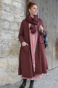 *Ewa i Walla Kleid 55863 HANNE in burgunder rot (burgundy) - reine Knitterbaumwolle