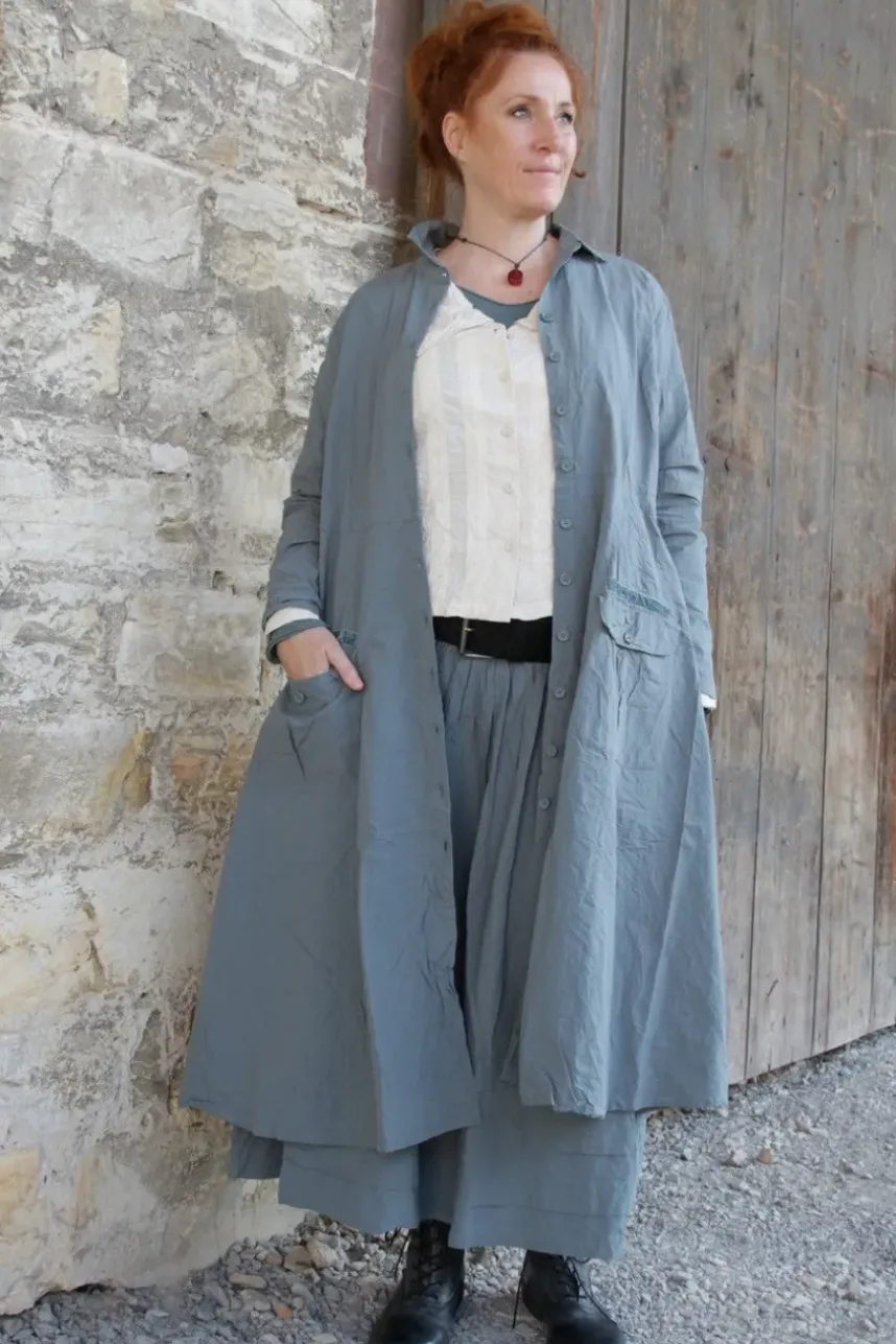 *Ewa i Walla Kleid 55863 HANNE in blau grau (storm blue) - reine Knitterbaumwolle