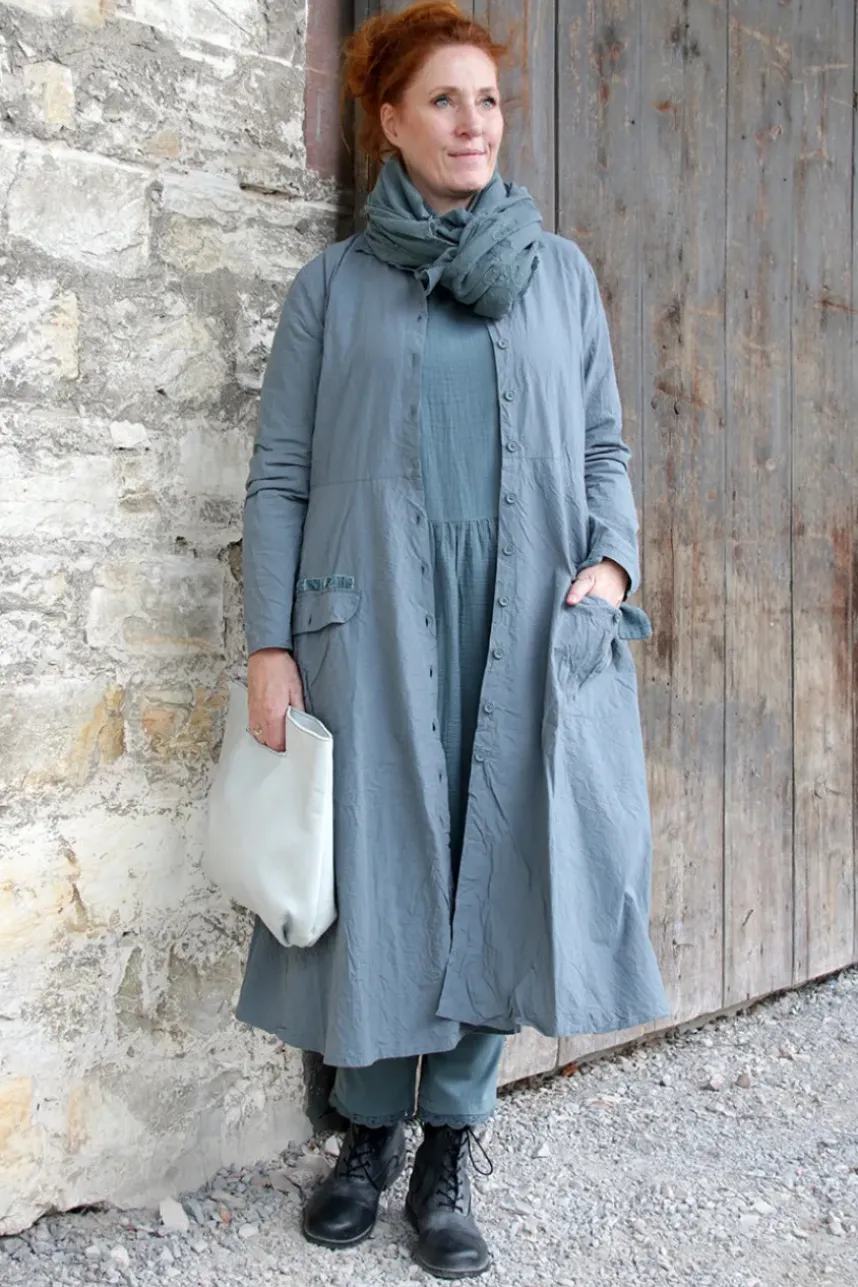 *Ewa i Walla Kleid 55863 HANNE in blau grau (storm blue) - reine Knitterbaumwolle