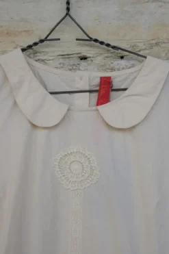 Ewa i Walla Kleid 55728 in creme - softe Knitterbaumwolle