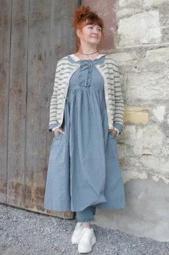 *Ewa i Walla Kleid 55864 JULIANNA in blau grau (storm blue) - reine Knitterbaumwolle