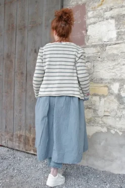 *Ewa i Walla Kleid 55864 JULIANNA in blau grau (storm blue) - reine Knitterbaumwolle