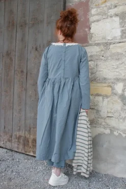 *Ewa i Walla Kleid 55864 JULIANNA in blau grau (storm blue) - reine Knitterbaumwolle