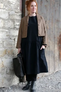 *Ewa i Walla Kleid 55865 LEONOR in schwarz (black) - reine Knitterbaumwolle