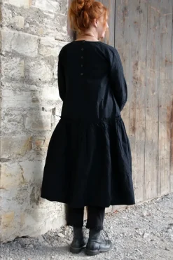 *Ewa i Walla Kleid 55865 LEONOR in schwarz (black) - reine Knitterbaumwolle