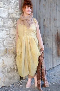 *Ewa i Walla Kleid 55882 LIBBY im hellen lemon (ecru) - Organza aus reiner Baumwolle