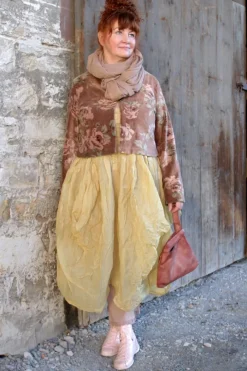 *Ewa i Walla Kleid 55882 LIBBY im hellen lemon (ecru) - Organza aus reiner Baumwolle