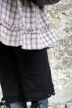 *Ewa i Walla Kleid 55879 MALENA in grau altrose kariert (checked linen) - softes Leinen